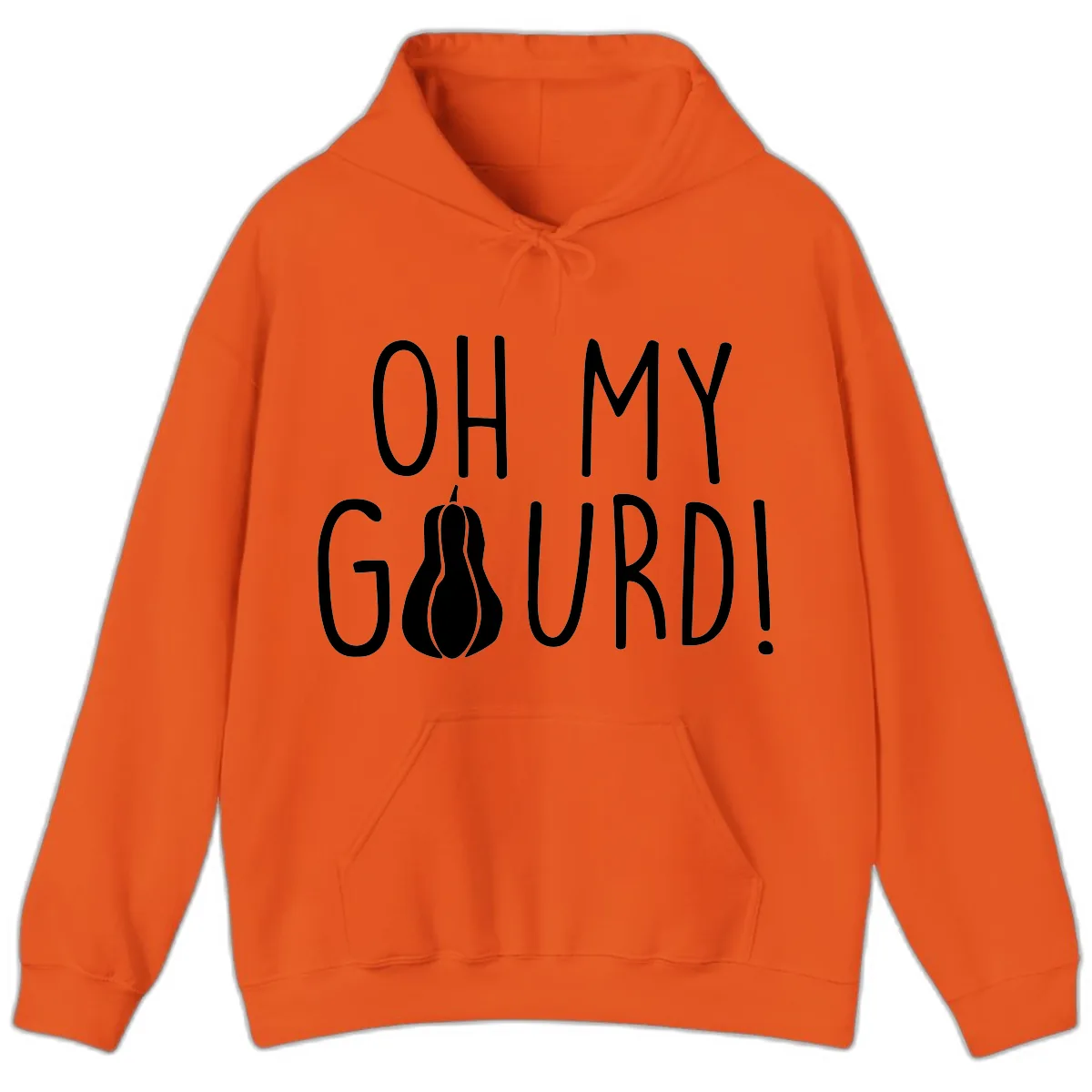 Oh My Gourd Thanksgiving Pun Design Hoodie in Orange